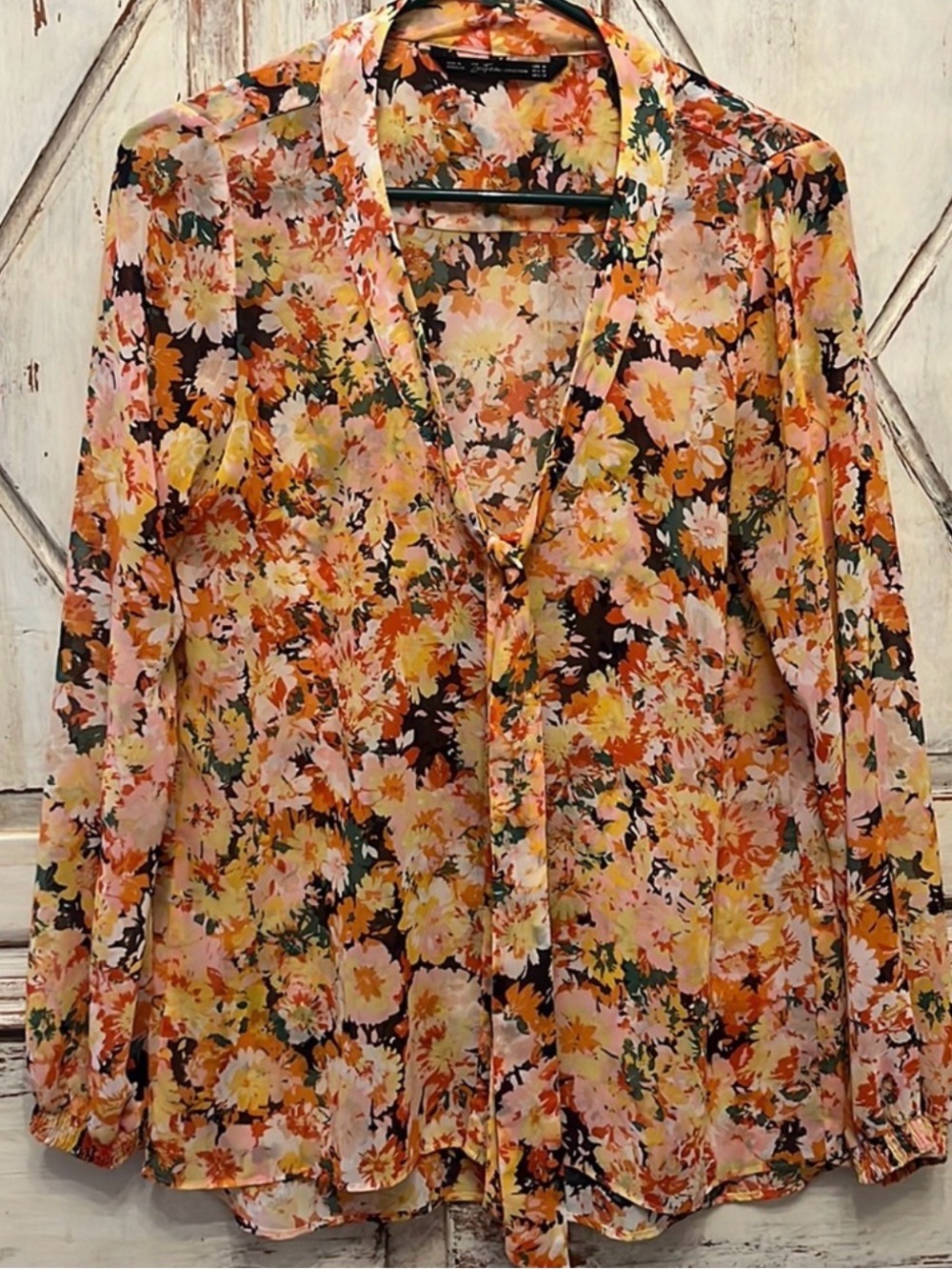 Zara floral blouse